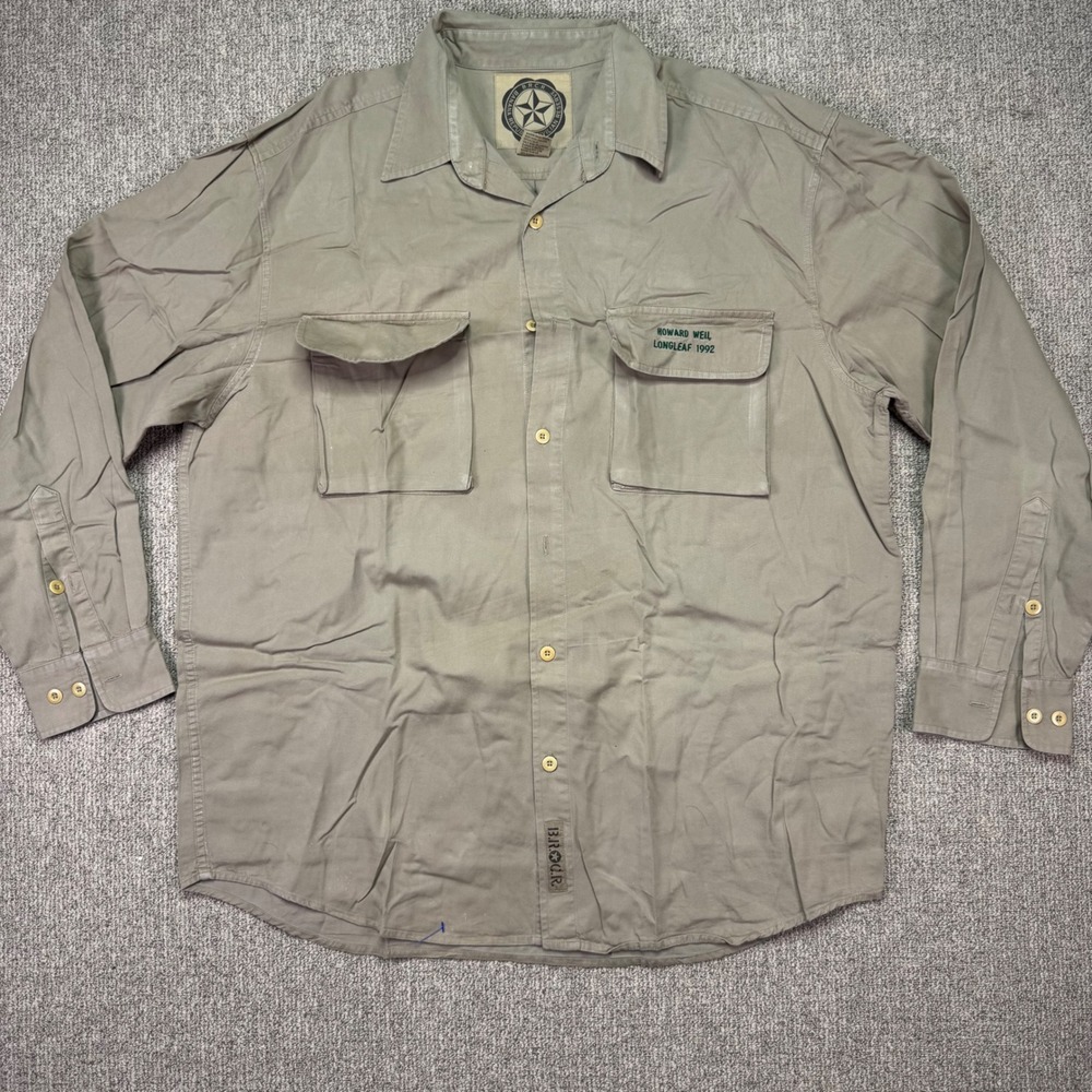 Vintage‎ Banana Republic B.R.C.R. Civilian Reserve Khaki Safari Shirt Large